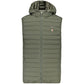 Green Polyester Sleeveless Jacket