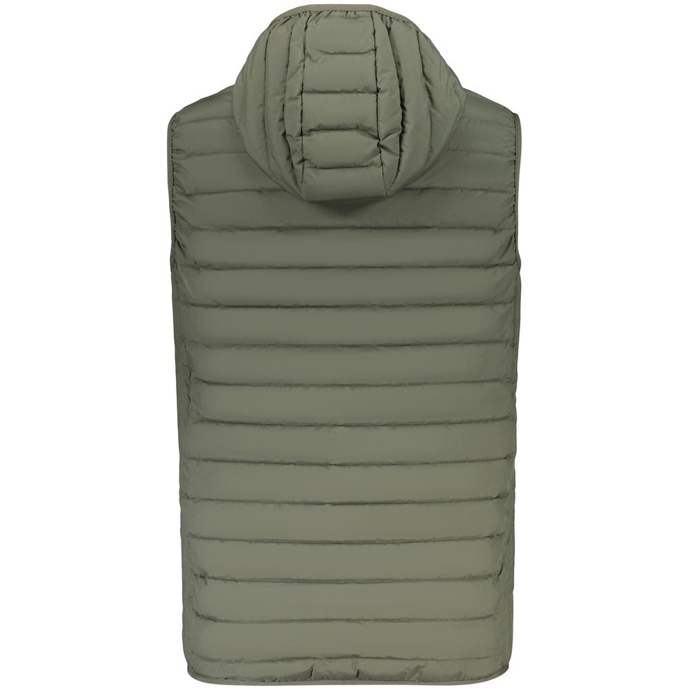 Green Polyester Sleeveless Jacket