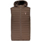 Brown Polyester Sleeveless Jacket