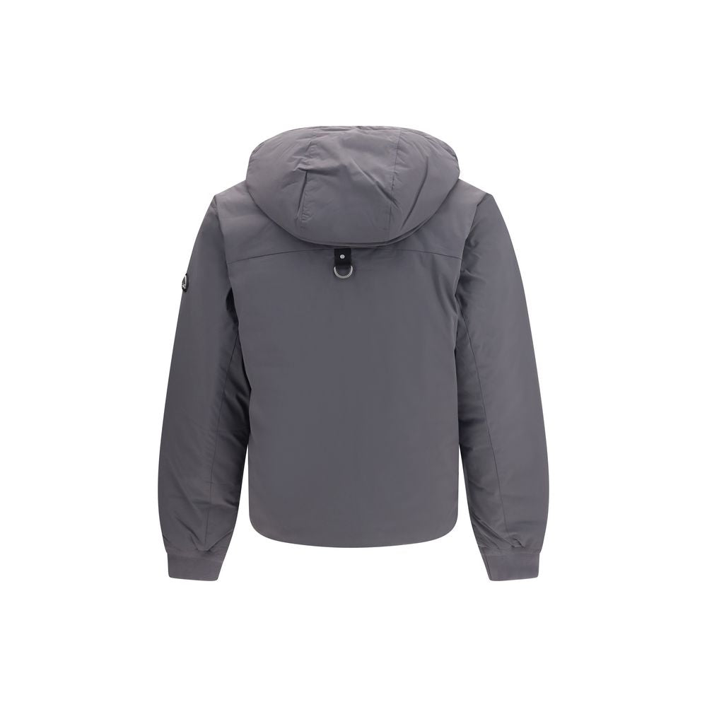 Gray Nylon Full-Length Jacket