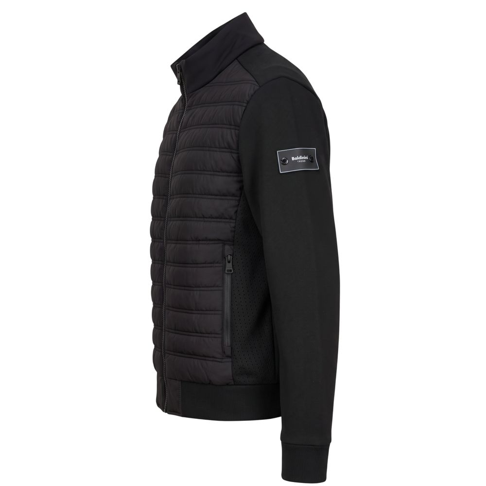 Black Polyester Men Jacket