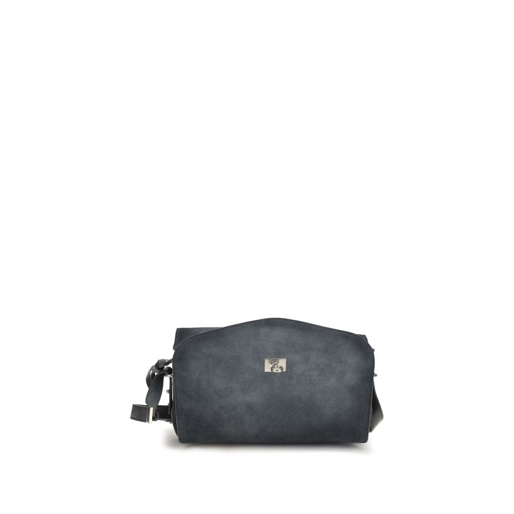 Blue Suede Leather Shoulder Bag