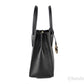 Michael Kors Mercer Medium Leather Messenger Crossbody Handbag (Black Solid)