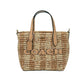 Coach Mini City Gingham Straw Tote Crossbody Bag
