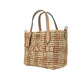 Coach Mini City Gingham Straw Tote Crossbody Bag