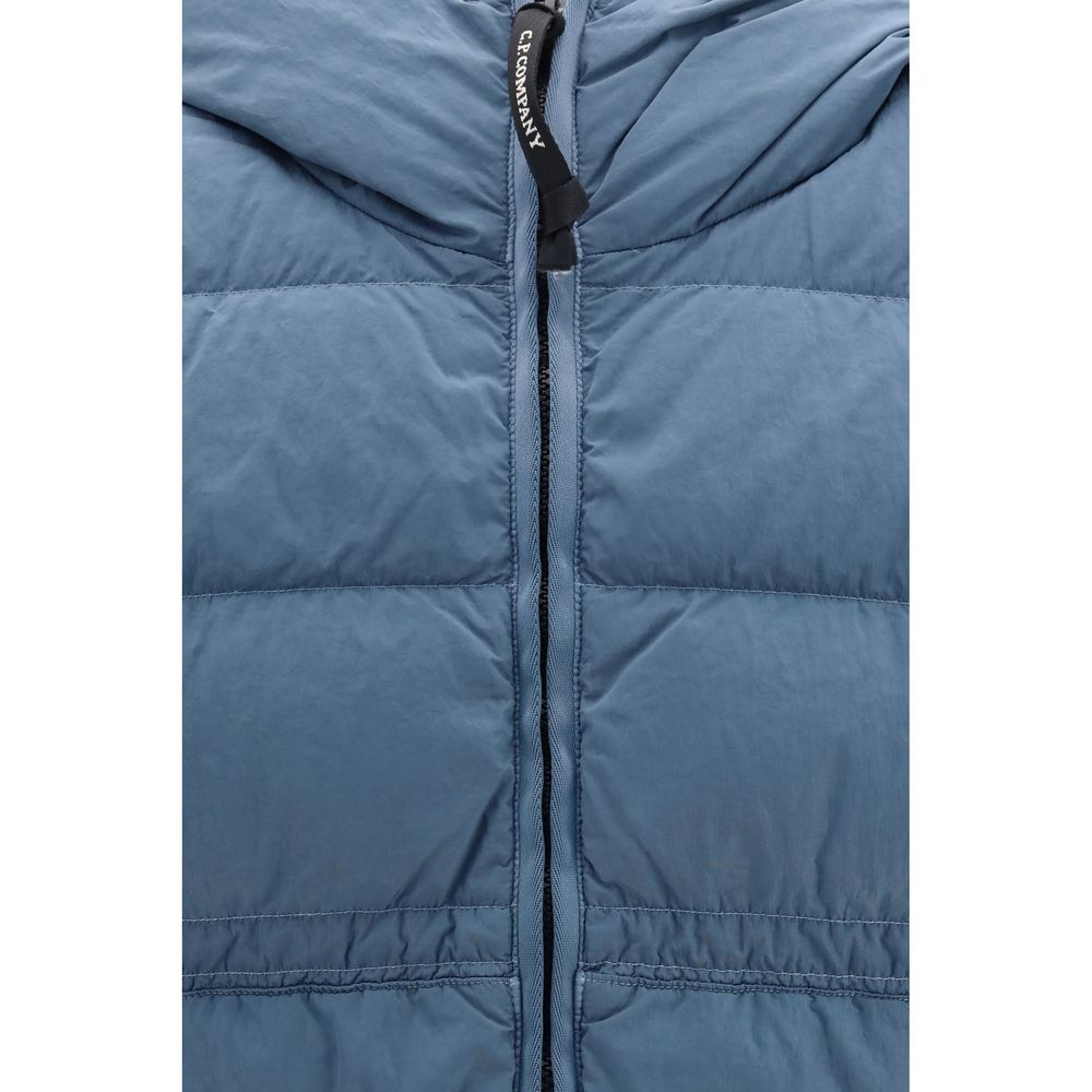 Blue Polyamide Full-Length Jacket