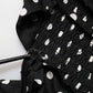 Black White Polka Dot Short Sleeves Mini Dress