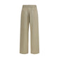 Beige Cotton Casual Pants