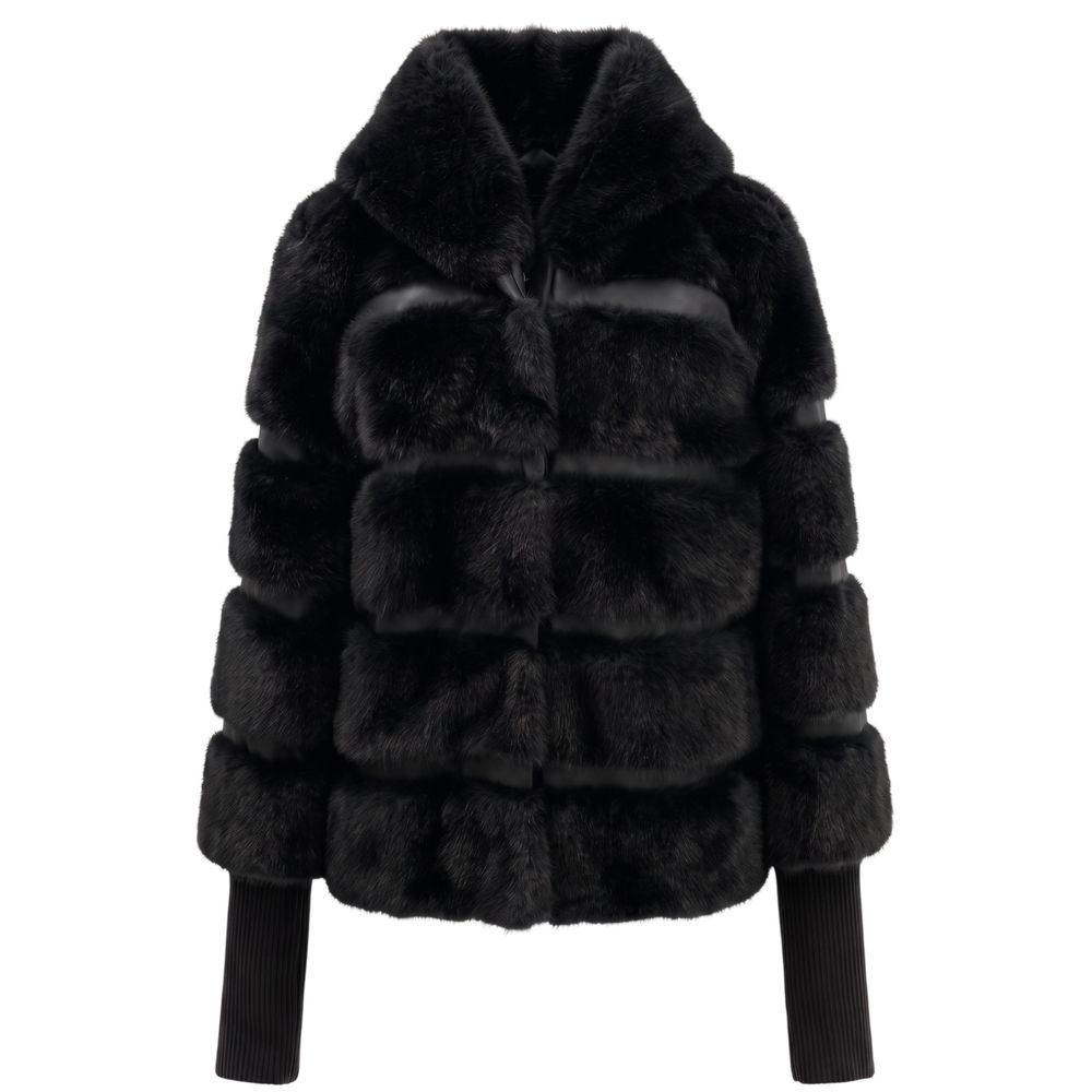 Black Polyester Women Jacket