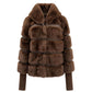 Brown Polyester Women Jacket