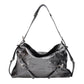 Gray Leather Shoulder Bag