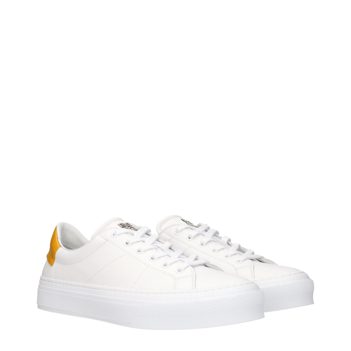 White Leather Low Top Sneakers
