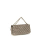 Gray Suede Leather Shoulder Bag