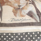Men Beige Floral Linen Square Foulard Scarf