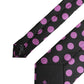 Men Dark Gray Polka Dot Silk Adjustable Necktie Tie