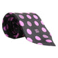 Men Dark Gray Polka Dot Silk Adjustable Necktie Tie