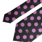 Men Dark Gray Polka Dot Silk Adjustable Necktie Tie