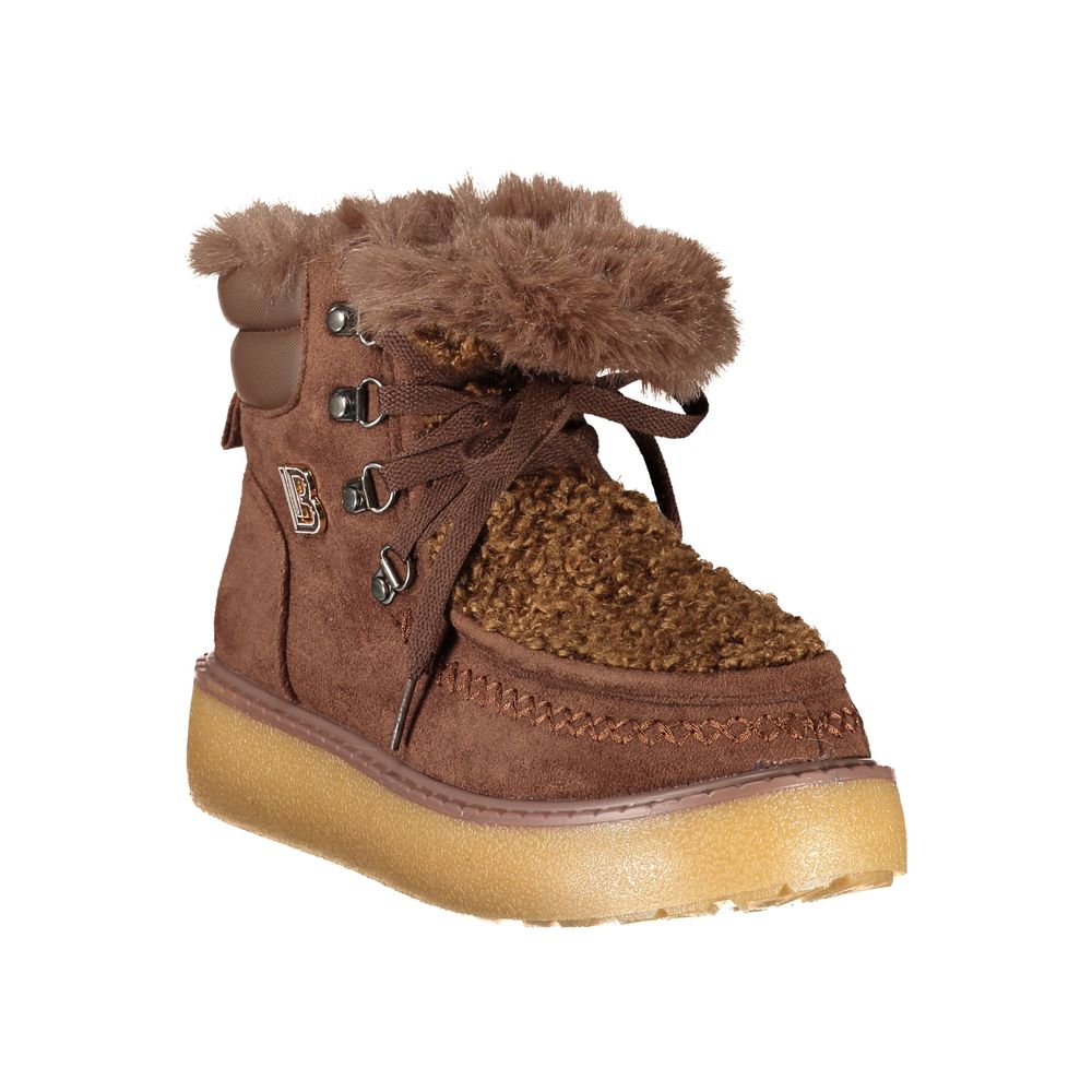 Brown Polyurethane Womens Boot