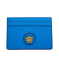 Versace Mini Medusa Blue Grainy Leather Slim Card Case Wallet