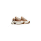 Beige Leather Platform Sneakers