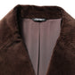 Brown Double Breasted Corduroy Blazer Jacket