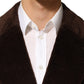 Brown Double Breasted Corduroy Blazer Jacket