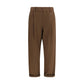 Brown Cotton Casual Pants