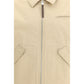 Beige Cotton Full-Length Jacket