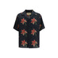 Black Linen Pattern Shirt