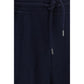 Blue Cotton Athletic Pants
