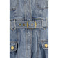 Blue Cotton Casual Dress