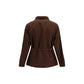Brown Polyester Full-Length Jacket
