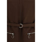 Brown Polyester Full-Length Jacket