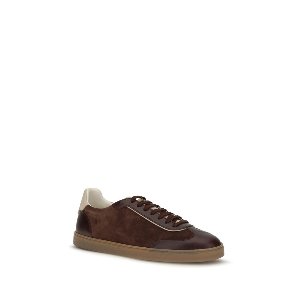 Bordeaux Calf Leather Bos Taurus Low Top Sneakers