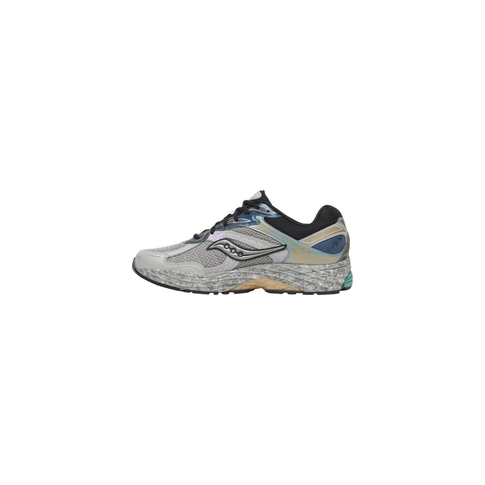 Gray Synthetic Athletic Sneakers