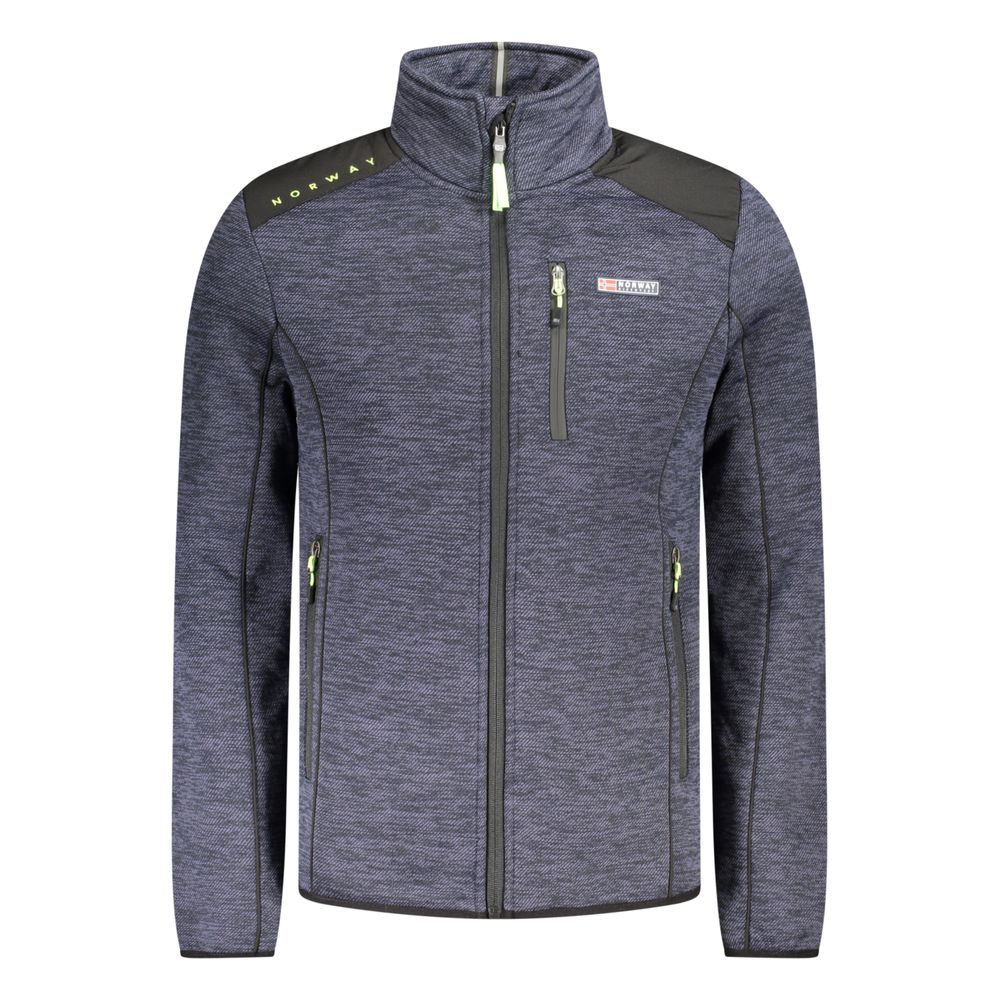 Blue Polyester Men's Jacket