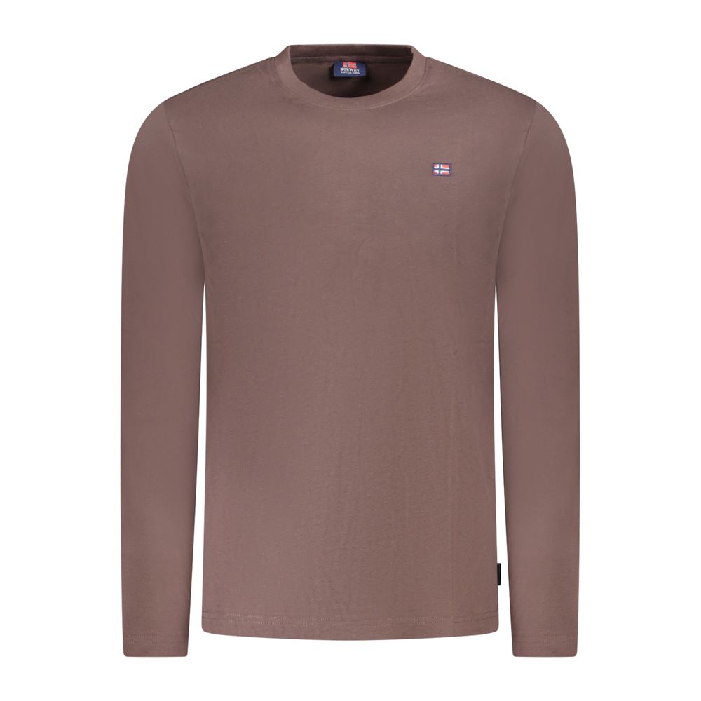 Brown Cotton Men's T-Shirt