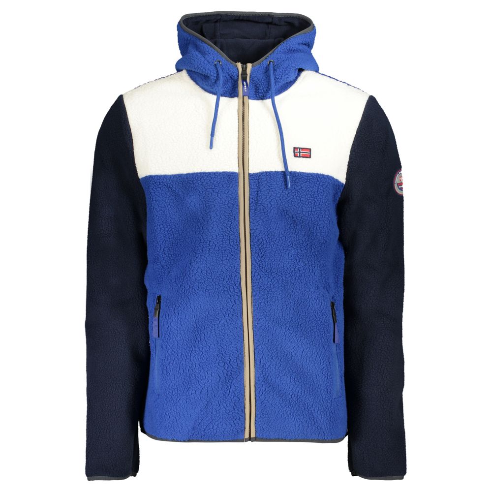 Blue Polyester Men's Jacket