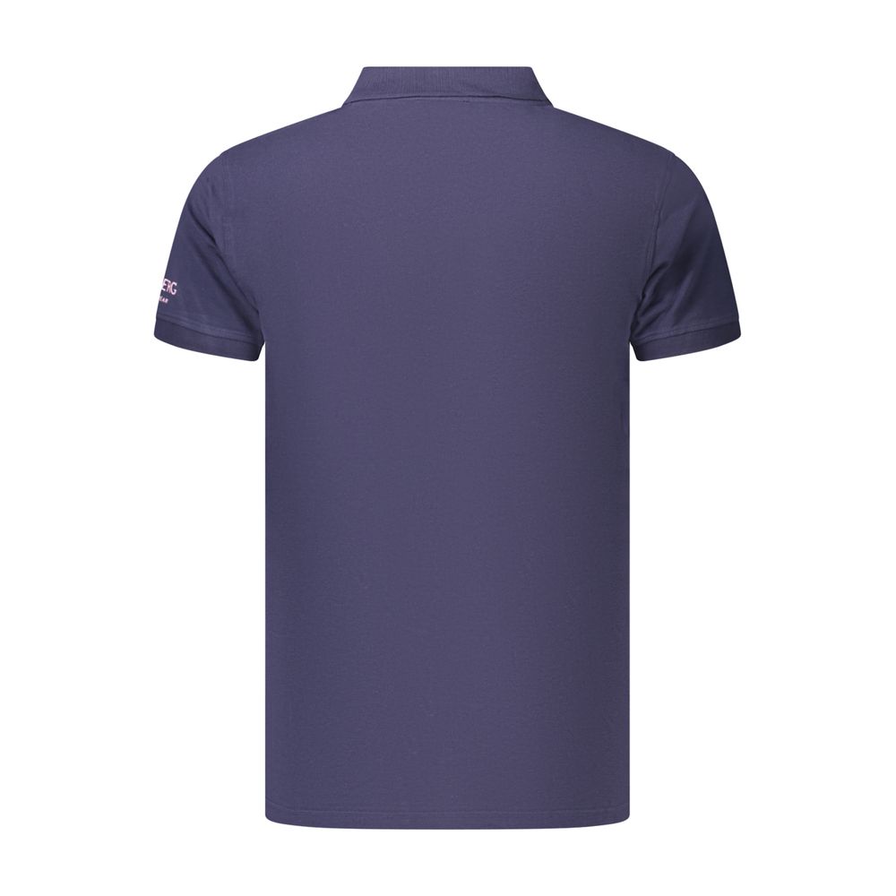 Blue Cotton Men's Polo Shirt