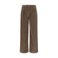 Brown Cotton Casual Pants