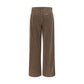 Brown Cotton Casual Pants