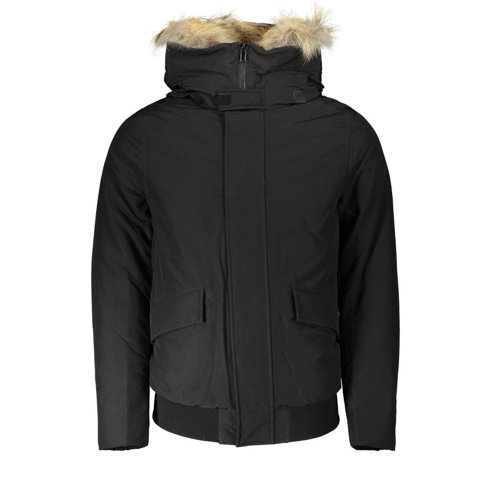 Black Cotton Men Jacket