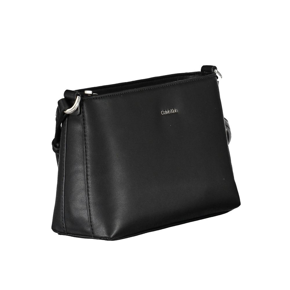 Black Polyester Women Handbag