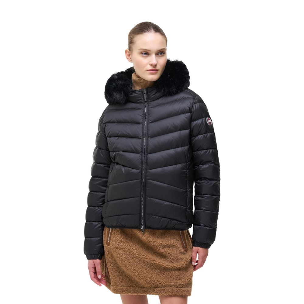 Black Polyamide Full-Length Jacket