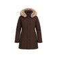 Brown Polyester Full-Length Jacket