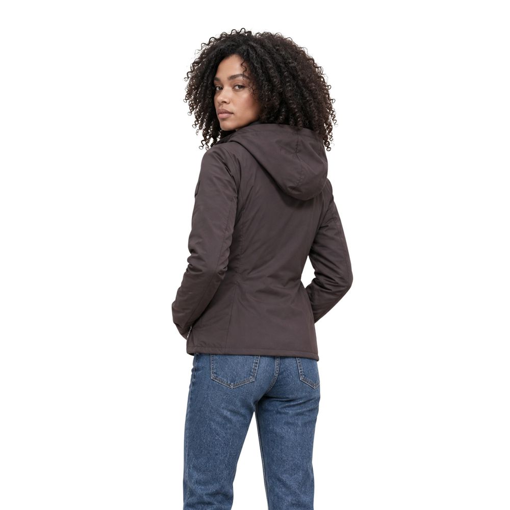 Brown Polyester Full-Length Jacket