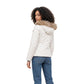 Cream Polyester Full-Length Jacket