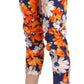 Floral Print Skinny Mid-Waist Pants