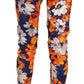 Floral Print Skinny Mid-Waist Pants