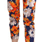 Floral Print Skinny Mid-Waist Pants